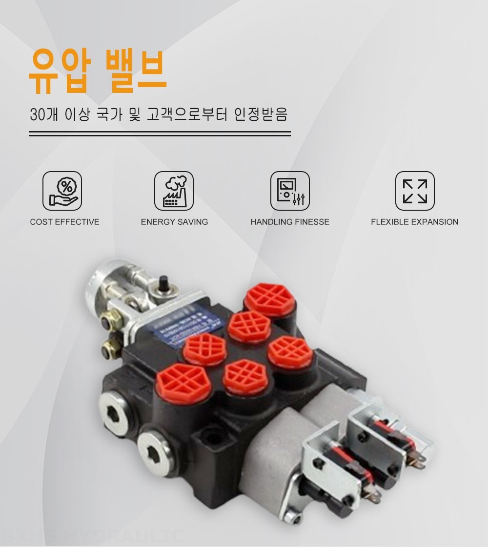 P40 Micro Switch 조이스틱 2 스풀 일체형 방향 밸브